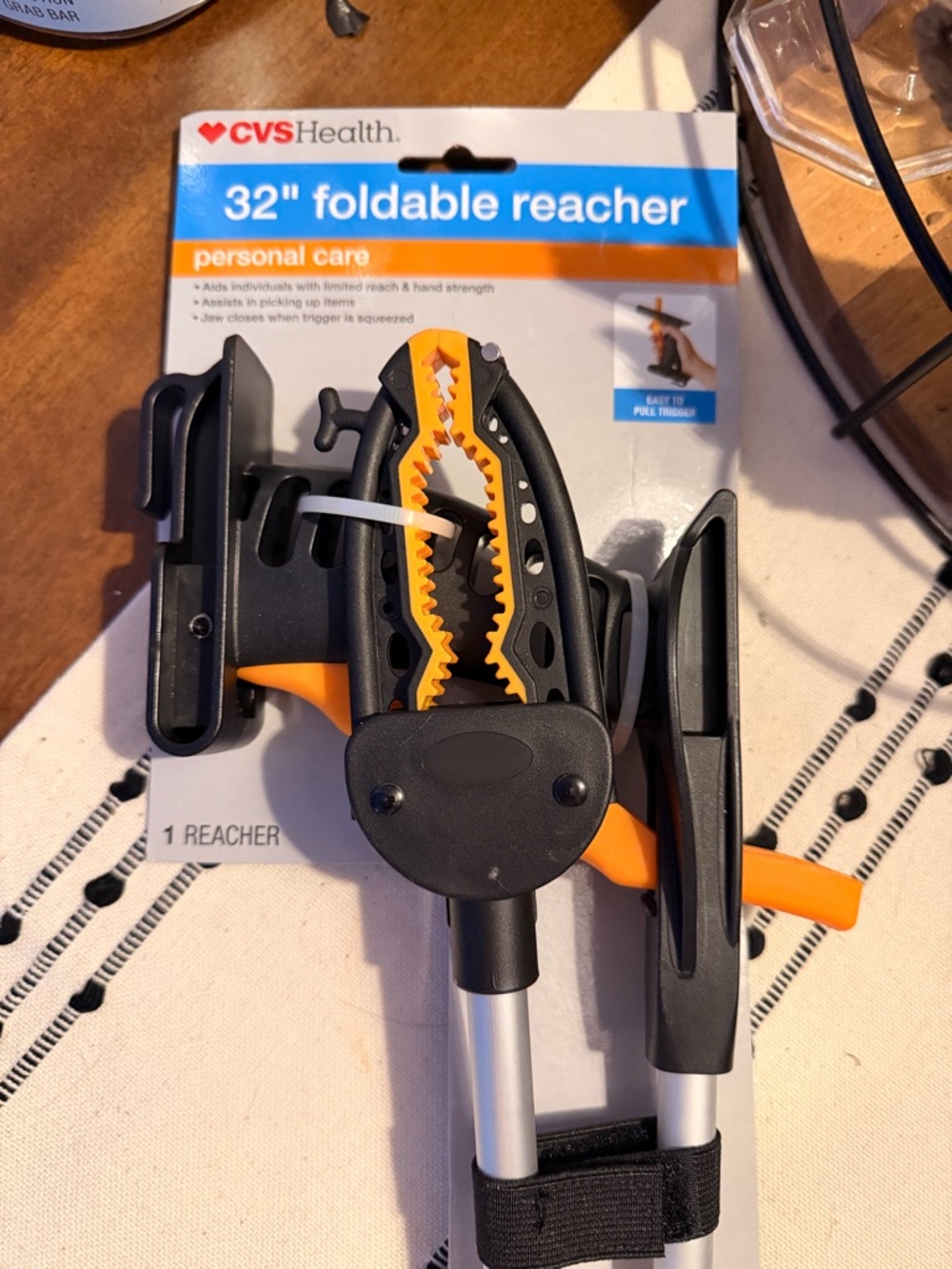 CVS Health 32" Foldable Reacher - Black and Orange